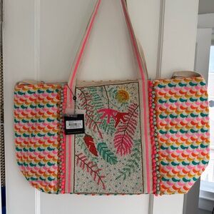 America and Beyond New Tropical Paradise Beaded Tote